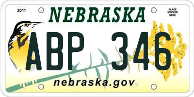 NE license plate ABP346
