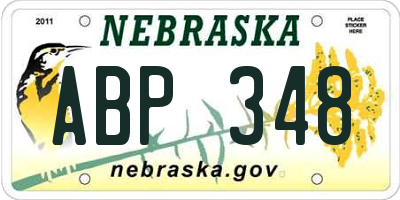 NE license plate ABP348