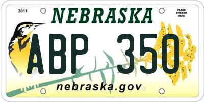 NE license plate ABP350