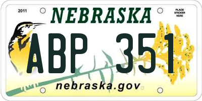 NE license plate ABP351