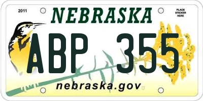 NE license plate ABP355