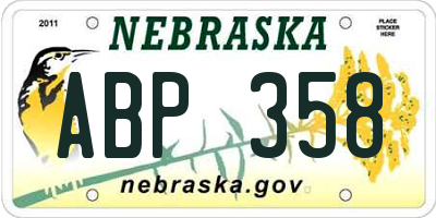 NE license plate ABP358