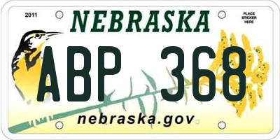 NE license plate ABP368