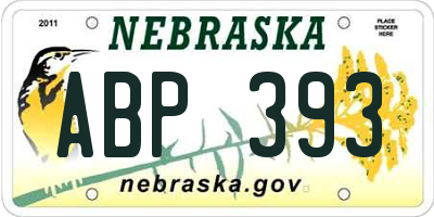 NE license plate ABP393