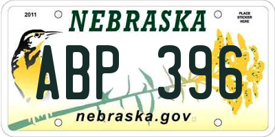 NE license plate ABP396
