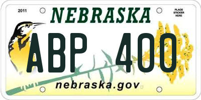 NE license plate ABP400