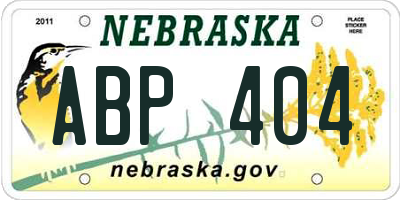 NE license plate ABP404