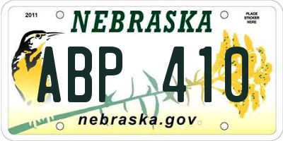 NE license plate ABP410