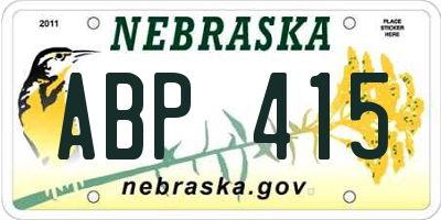 NE license plate ABP415