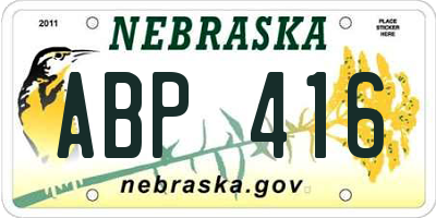 NE license plate ABP416