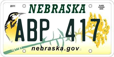 NE license plate ABP417