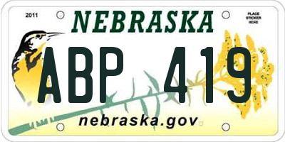 NE license plate ABP419