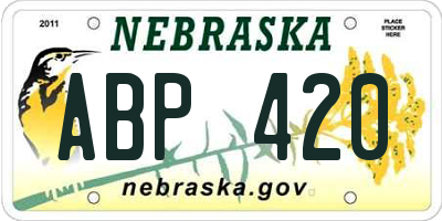 NE license plate ABP420