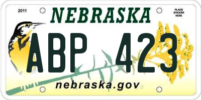 NE license plate ABP423