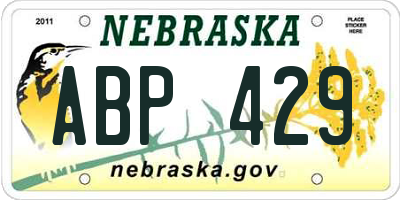 NE license plate ABP429