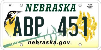 NE license plate ABP451