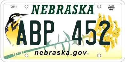 NE license plate ABP452