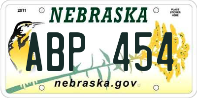 NE license plate ABP454