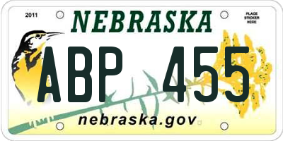 NE license plate ABP455