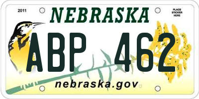 NE license plate ABP462