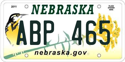 NE license plate ABP465