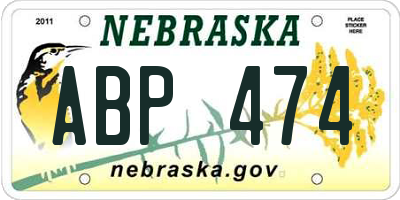 NE license plate ABP474