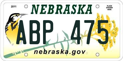 NE license plate ABP475