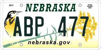 NE license plate ABP477