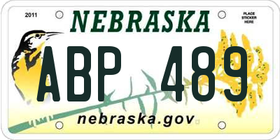 NE license plate ABP489