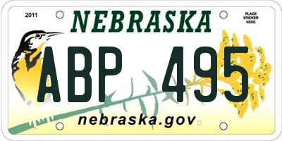 NE license plate ABP495