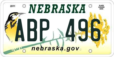 NE license plate ABP496