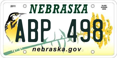 NE license plate ABP498