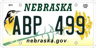 NE license plate ABP499