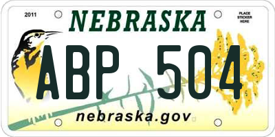 NE license plate ABP504