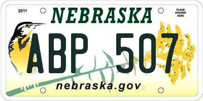 NE license plate ABP507