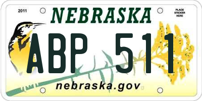 NE license plate ABP511