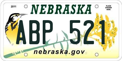 NE license plate ABP521