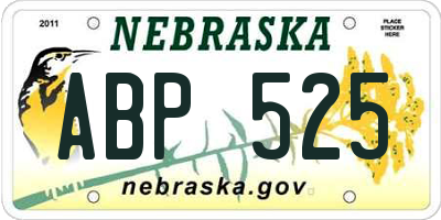 NE license plate ABP525