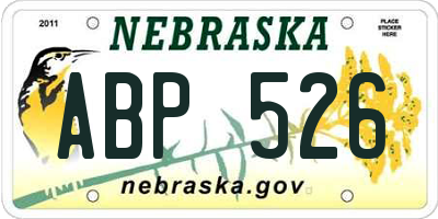 NE license plate ABP526