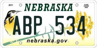 NE license plate ABP534