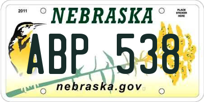 NE license plate ABP538