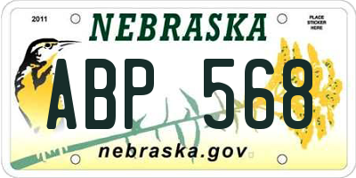 NE license plate ABP568