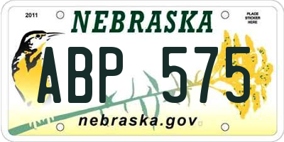 NE license plate ABP575