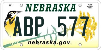 NE license plate ABP577