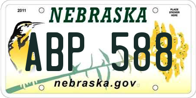 NE license plate ABP588