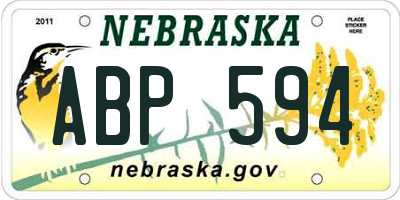 NE license plate ABP594