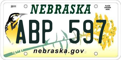 NE license plate ABP597