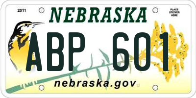 NE license plate ABP601