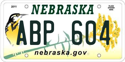 NE license plate ABP604