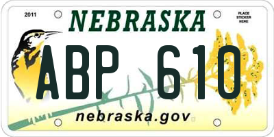 NE license plate ABP610